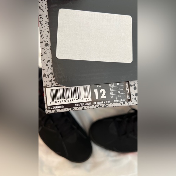 Men’s Nike Air Jordan 6 Retro (Black/Infrared) Size 12 - Picture 8 of 8